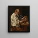 Vecchio contadino che accende una pipa - Johann Carl Loth — quadro incorniciato alla parete