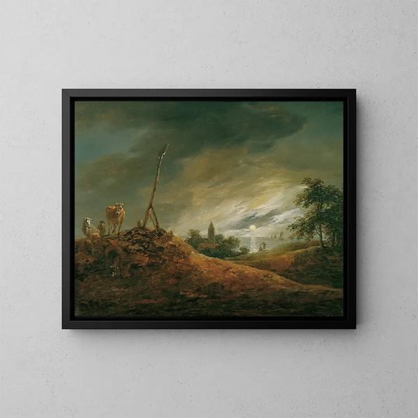 Paesaggio serale - Johann Christian Brand — quadro incorniciato alla parete