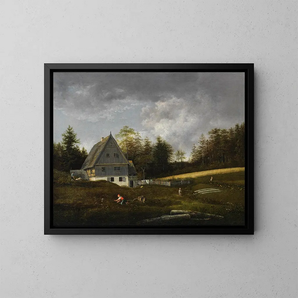Mulino nella valle di Plauen vicino a Dresda - Johann Christian Klengel — quadro incorniciato alla parete