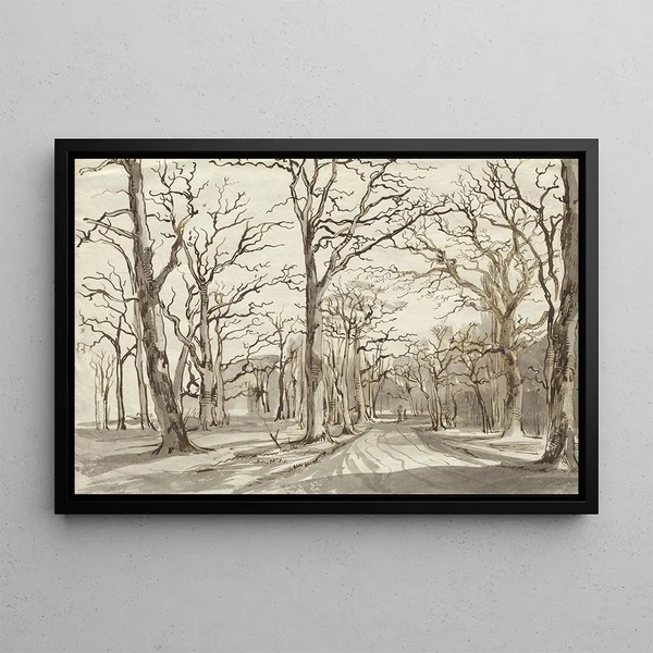 Johann Christian Reinhart - A Woodland Path in Rosenthal in Winter.webp