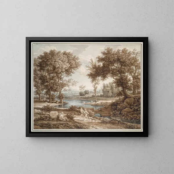 Paesaggio eroico - Johann Christian Reinhart — quadro incorniciato alla parete