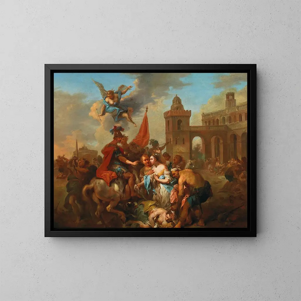 Romulus e Hersilie - Johann Conrad Seekatz — quadro incorniciato alla parete
