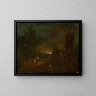 La Fuga in Egitto - Johann Conrad Seekatz — quadro incorniciato alla parete