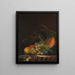 Nature morte con uva, pesche, prugne e melone - Johann Daniel Bager — quadro incorniciato alla parete