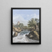 Un ruscello impetuoso con un ponte e una vista sulla valle - Johann David Passavant — quadro incorniciato alla parete
