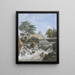 Cascata tra le montagne sul lato e conifere sullo sfondo - Johann David Passavant — quadro incorniciato alla parete