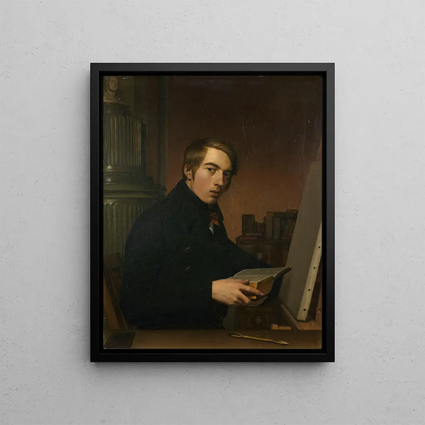 Autoritratto con la Bibbia - Johann Friedrich Overbeck — quadro incorniciato alla parete
