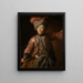 Ritratto di una donna anziana in uniforme da hussard - Johann Georg Dathan — quadro incorniciato alla parete