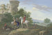 Cacciatore con cavalli e cani da caccia che si fermano vicino a una rovina - Johann Georg Pforr — vista dell’opera
