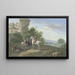 Cacciatore con cavalli e cani da caccia che si fermano vicino a una rovina - Johann Georg Pforr — quadro incorniciato alla parete