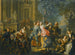 Una compagnia elegante che si diverte davanti a un palazzo - Johann Georg Platzer — vista dell’opera