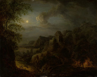 Johann Georg Trautmann - Landscape with Full Moon.webp