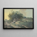 Casa contadina lungo la strada sotto gli alberi, con molte figure e bestiame al pascolo - Johann Georg Wagner — quadro incorniciato alla parete