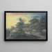 Chiuso con personaggi sotto alberi vicino a un sambuco in fiore - Johann Georg Wagner — quadro incorniciato alla parete