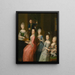 Ritratto del conte Johann Casemir von Schlieben e delle sue cinque figlie - Johann Gottlieb Becker — quadro incorniciato alla parete