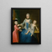 Ritratto di Fridericia Adolphina, contessa von Schlieben e dei suoi due figli Gotthelf Sigismond e Adolf Friedrich - Johann Gottlieb Becker — quadro incorniciato alla parete