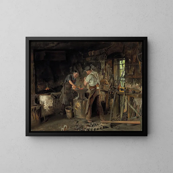 La forge du forgeron - Johann Hamza — quadro incorniciato alla parete