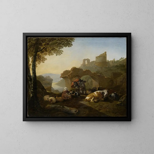 Repos des bergers - Johann Heinrich Roos — quadro incorniciato alla parete
