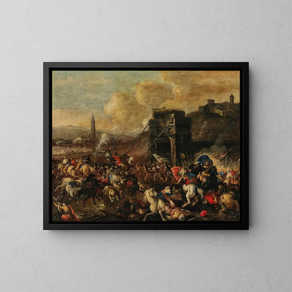 La battaglia di Vienna - Johann Heinrich Roos — quadro incorniciato alla parete