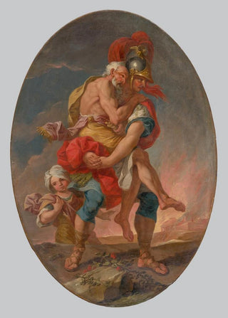 Johann Heinrich Schnfeld - Aeneas Rescues Anchises from Burning Troy.webp