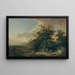 Paesaggio con viaggiatori su una sponda del fiume - Johann Heinrich West — quadro incorniciato alla parete
