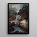 Cascade in una gola rocciosa in tempo di tempesta - Johann Heinrich West — quadro incorniciato alla parete