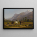 Paesaggio con contadini e cavalli nel cantone del Vallese - Johann Jakob Biedermann — quadro incorniciato alla parete