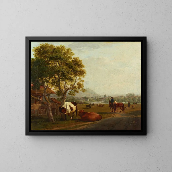 Paesaggio vicino a Zurigo - Johann Jakob Biedermann — quadro incorniciato alla parete
