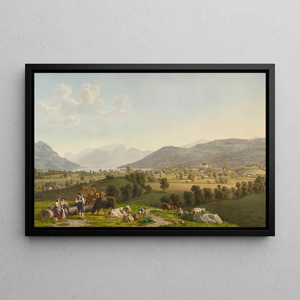Vista di Sarnen - Johann Jakob Biedermann — quadro incorniciato alla parete