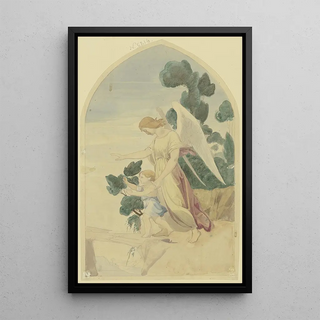 Johann Jakob Jung - A guardian angel guides a child over a precipice.webp