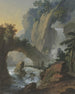 Passerella sopra una cascata sopra una porta rocciosa - Johann Jakob Schillinger — vista dell’opera
