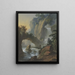 Passerella sopra una cascata sopra una porta rocciosa - Johann Jakob Schillinger — quadro incorniciato alla parete