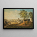 Vista dalla Elisabethenschanze sul bastione rotondo verso la porta di pietra e la fortificazione di pietra a Basilea - Johann Jakob Schneider — quadro incorniciato alla parete