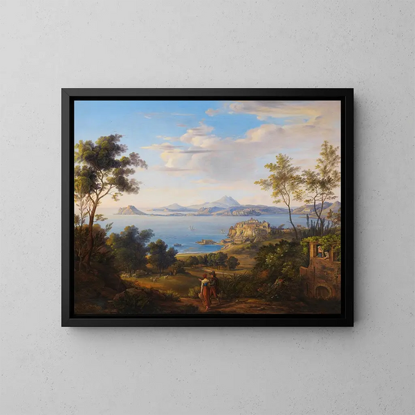 La baie de Pouzzoles près de Naples - Johann Joachim Faber — quadro incorniciato alla parete