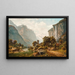 Vista di Lauterbrunnen e delle cascate di Staubbach, Svizzera - Johann Joseph Jansen — quadro incorniciato alla parete