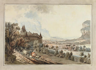 Vista del castello di Aigle - Johann Karl Müllner — vista dell’opera