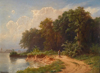 Johann Kautsky - Idylle am Seeufer.webp