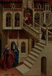 Presentazione della Vergine Maria al tempio pannello d'altare di Marienfeld - Johann Koerbecke — vista dell’opera
