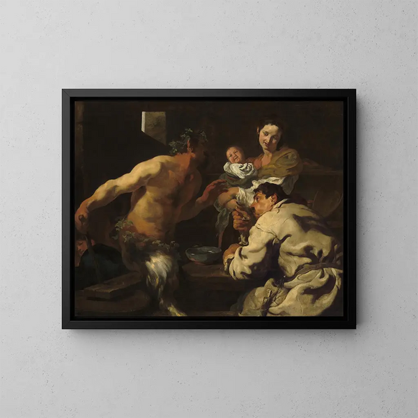 Le satyre et le paysan - Johann Liss — quadro incorniciato alla parete