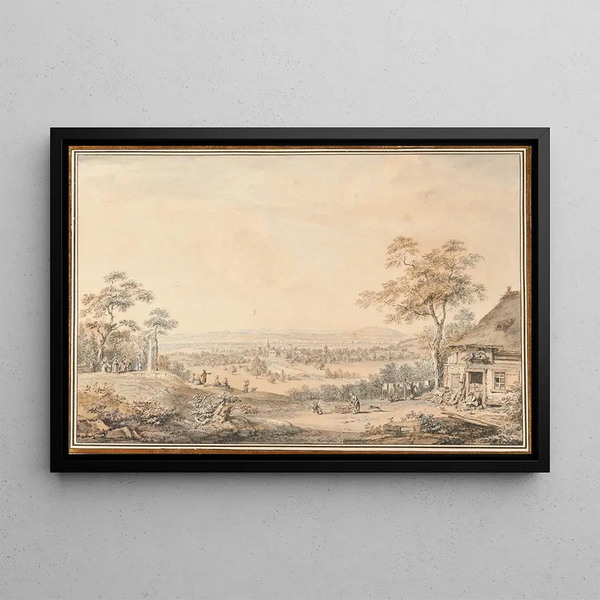Vista di Belp - Johann Ludwig Aberli — quadro incorniciato alla parete