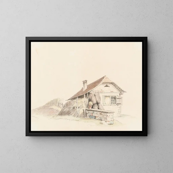 Maison de paysan - Johann Ludwig Aberli — quadro incorniciato alla parete