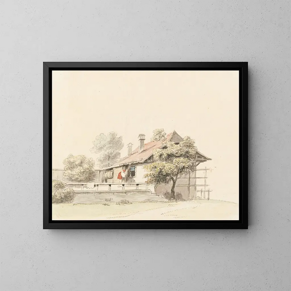Maison paysanne bernese - Johann Ludwig Aberli — quadro incorniciato alla parete