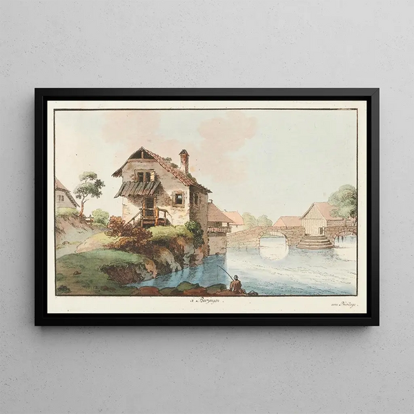 Boezingen - Johann Ludwig Aberli — quadro incorniciato alla parete