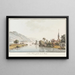 L'Île Saint-Jean vicino al lago di Bienne - Johann Ludwig Aberli — quadro incorniciato alla parete