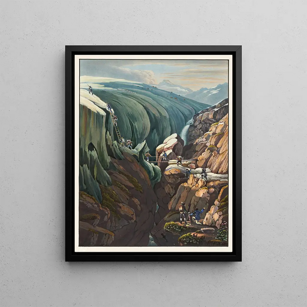 Johann Ludwig Bleuler - Vue de lenfer prs de la montagne de lOiseau et du glacier du Rhinwald.webp