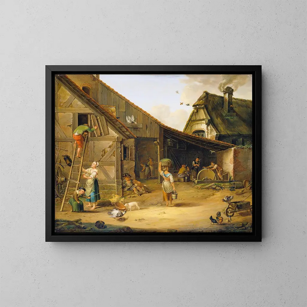Una fattoria - Johann Ludwig Ernst Morgenstern — quadro incorniciato alla parete
