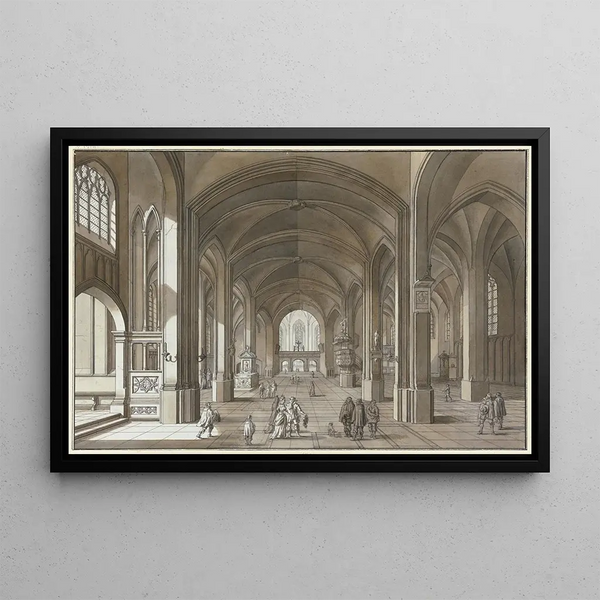 Johann Ludwig Ernst Morgenstern - Blick auf Lettner und Chor einer dreischiffigen gotischen Kirche.webp