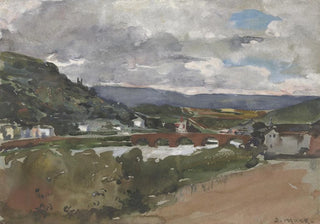 Johann Marx - Flulandschaft mit Brcke.webp
