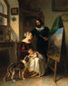 La famiglia del pittore nel suo atelier - Johann Matthias Ranftl — vista dell’opera