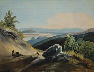 Paesaggio di sentiero con l'Iztaccíhuatl in lontananza - Johann Moritz Rugendas — vista dell’opera